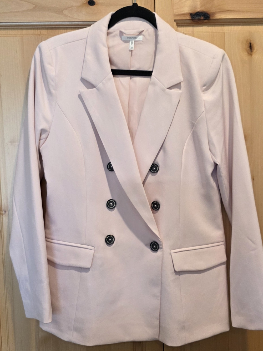 Maurices Double-Breasted Blazer in Pale Pink